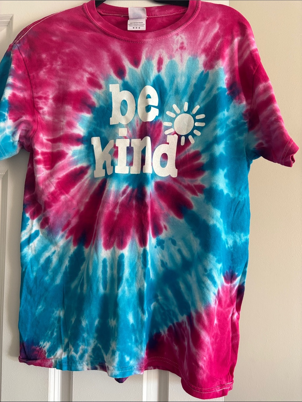 Be Kind Tie-Dye Kids T-Shirt - Pink & Blue